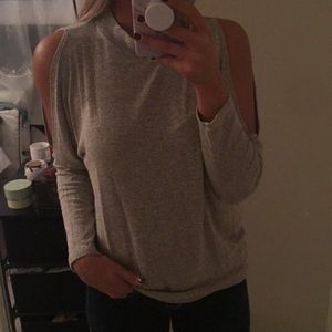 Beige Cold Shoulder Top